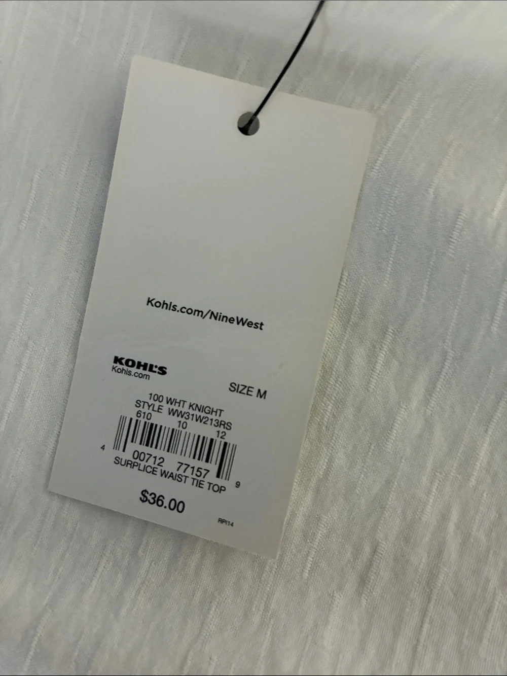 Nine West Cream Surplice Short Sleeve Top - Picture 7 of 8